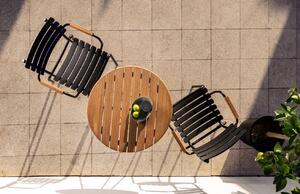 HOUE ReClips szürke műanyag kerti szék bambusz karfával