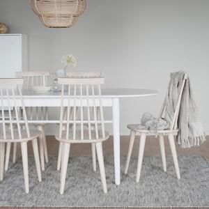 Fehér kőris ovális étkezőasztal ROWICO AKITA 190 x 90 cm