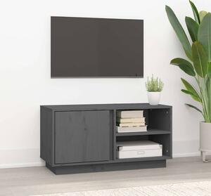 Szürke tömör fenyőfa TV-szekrény 80 x 35 x 40,5 cm