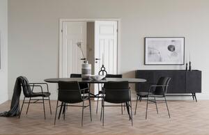Fekete ovális márvány étkezőasztal ROWICO SPRINGDALE 200 x 98 cm