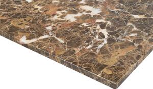 Barna márvány dohányzóasztal ROWICO BROOKSVILLE 90 x 90 cm barna talppal