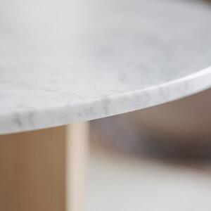 Fehér márvány dohányzóasztal ROWICO BROOKSVILLE 90 cm