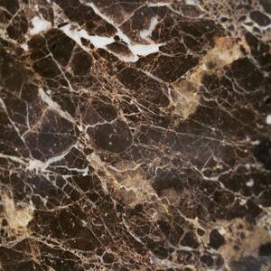 Barna márvány dohányzóasztal ROWICO HAMMOND 62 x 62 cm, barna talppal