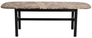 Barna márvány dohányzóasztal ROWICO HAMMOND 135 x 62 cm fekete talppal