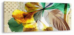 Kép - Levelek tollal (120x50 cm)