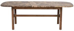 Barna márvány dohányzóasztal ROWICO HAMMOND 135 x 62 cm, barna talppal