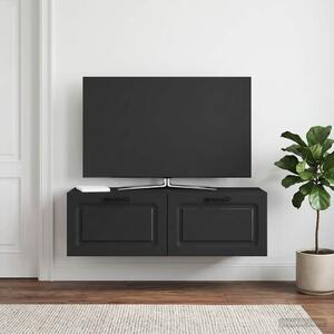Fali TV szekrény Fekete 98 x 31 x 30 cm Szerelt Fa