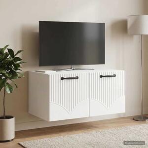 Fali TV szekrény Magasfényű Fehér 59,5 x 41 x 30 cm Szerelt Fa