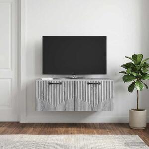 Fali TV szekrény Szürke Sonoma 78,5 x 41 x 30 cm Szerelt Fa