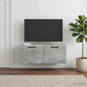 Fali TV szekrény Betonszürke 78,5 x 41 x 30 cm Szerelt Fa