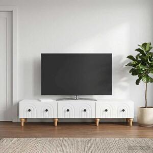 TV szekrény Magasfényű Fehér 147 x 34,5 x 30 cm Szerelt Fa