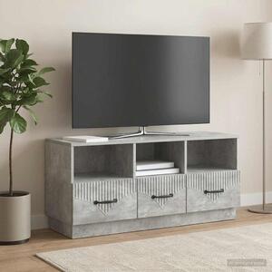 TV szekrény fiókkal Betonszürke 102 x 34,5 x 47 cm Szerelt Fa