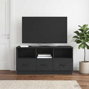TV szekrény fiókkal Fekete 102 x 34,5 x 47 cm Szerelt Fa