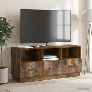 TV szekrény fiókkal Füstös Tölgy 102 x 34,5 x 47 cm Szerelt Fa