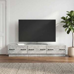 TV szekrény fiókkal Betonszürke 147 x 34,5 x 27 cm Szerelt Fa