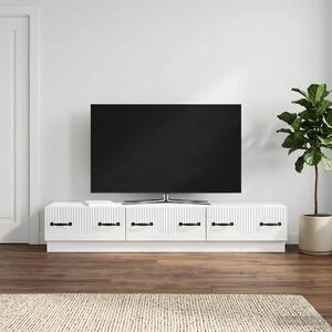 TV szekrény Magasfényű Fehér 147 x 34,5 x 27 cm Szerelt Fa