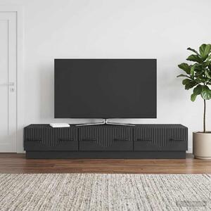 TV szekrény fiókkal Fekete 147 x 34,5 x 27 cm Szerelt Fa