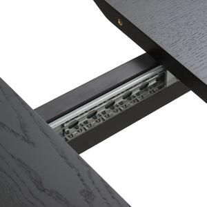 Fekete kőris kihúzható étkezőasztal ROWICO FENWOOD 180-220-260 x 90 cm