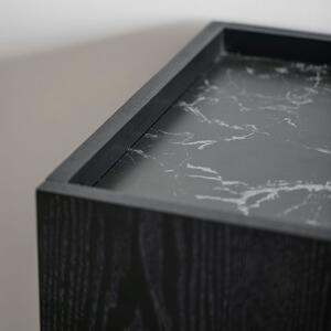 Fekete kőris komód ROWICO SPRINGDALE 160 x 43 cm