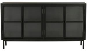 Fekete fa vitrin ROWICO MARSHALLE 88 x 160 cm