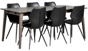Sötétbarna tölgy étkezőasztal ROWICO FILIPPA 180 x 90 cm