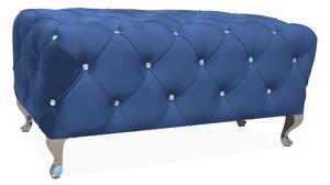 Hestia Elegance Kristály Bársony Ülőpad Tengerészkék Ezüst Lábakkal