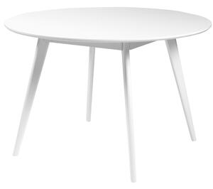 Fehérre lakkozott kerek étkezőasztal ROWICO YUMI 115 cm