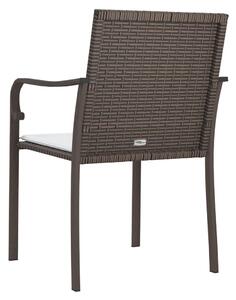 VidaXL 2 db barna polyrattan kerti szék párnával 56 x 59 x 84 cm