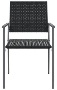 VidaXL 2 db fekete polyrattan kerti szék 54 x 62,5 x 89 cm
