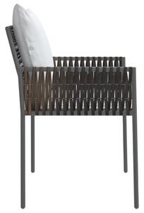 VidaXL 2 db barna polyrattan kerti szék párnával 54 x 61 x 83 cm