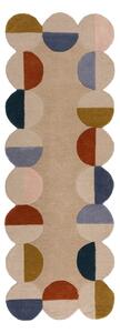 Bézs kézi szövésű gyapjú futószőnyeg 80x230 cm Mia Scallop Frame – Flair Rugs