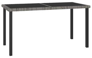 Szürke polyrattan kerti étkezőasztal 140 x 70 x 73 cm