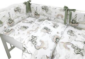 Baby Shop 3 részes ágynemű garnitúra - szivárványos elefánt