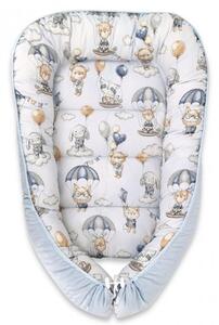 Baby Shop babafészek 55x75 cm - kék lufis állatok