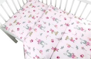 Baby Shop ágynemű huzat 90*120cm - rózsaszín róka és nyuszi