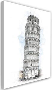 Gario Vászonkép A pisai ferde torony vázlata - Cornel Vlad Méret: 40 x 60 cm