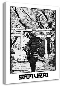 Kép Fekete-fehér szamuráj a parkban - Pau Fernandez Méretek: 40 x 60 cm, Kivitelezés: Vászonkép