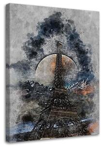 Gario Vászonkép Eiffel-torony ködben - Pau Fernandez Méret: 40 x 60 cm