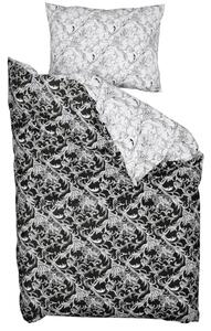 Zsuzsanna fekete-fehér pamut ágyneműhuzat Ágyneműhuzat mérete: 70 x 90 cm | 140 x 220 cm
