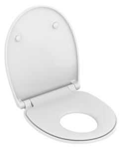 Mereo, Önzáródó WC-ülőke, ovális, duroplasztból, fehér, kivehető CLICK zsanérokkal, MER-CSS119