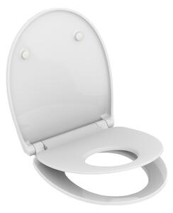 Mereo, Önzáródó WC-ülőke, ovális, duroplasztból, fehér, kivehető CLICK zsanérokkal, MER-CSS119
