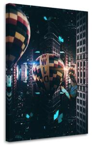 Gario Vászonkép Ballonok Város Pillangók Absztrakció - Bryantama Art Méret: 40 x 60 cm