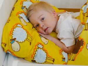 Bárány sárga pamut baba ágyneműhuzat