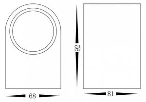 Eko-Light Oval kültéri homlokzati / fali lámpa fekete IP44 1xGU10