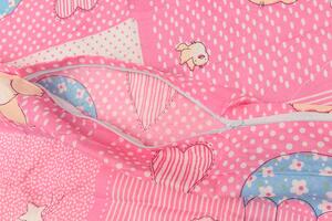 MACKÓPÁR rózsaszín pamut baba ágyneműhuzat
