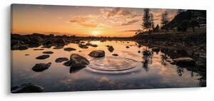 Kép - naplemente a tó mellett (120x50 cm)