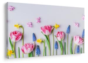 Tavaszi virágok képe (90x60 cm)