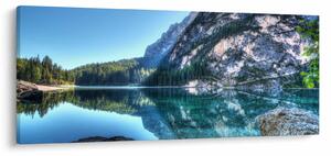 Egy alpesi tó képe (120x50 cm)