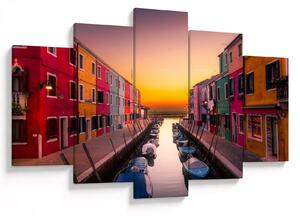 Kép - Naplemente, Burano sziget, Velence, Olaszország (150x105 cm)