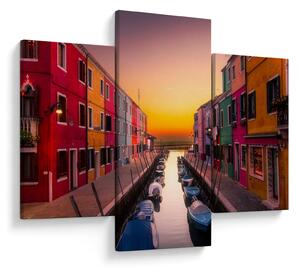 Kép - Naplemente, Burano sziget, Velence, Olaszország (90x60 cm)
